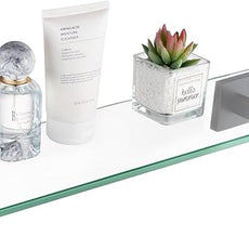 KOKOSIRI Wall Shelves Bathroom Hardware Glass Floating Shelf 16-Inch for Bedroom, Living Room, Kitchen, Hanging Rack Oil Rubbed Bronze B1105ORB-L16