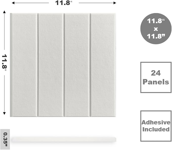 Felt Bulletin Board Tiles | Modern Cork Board Alternative | Large Cork Boards for Walls | Aesthetic Felt Wall Panels for Office & Home Decor | Pinboard & Photo Board (12-Pack) | Snow White