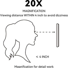 HIEEY Lighted Makeup Mirror, Hollywood Vanity Mirror with Lights, Three Color Lighting Modes, with 4in 20X Magnification Mirror, Smart Touch Control, 360°Rotation (17.4in,White,Gift Box)