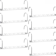 Meetu Space Saving Metal Clothes Hangers 6X2 Slots Magic Hook Design Closet Organizer (Pack of 8)