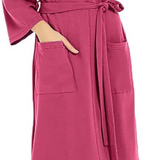 U2SKIIN Womens Robes, 100% Cotton Lightweight Robes 3/4 Sleeves Kimono Knit Soft Loungewear Short Bathrobe