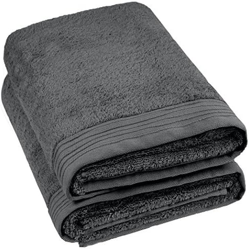 100% Cotton Towels 35" X 70" | Dark Grey Towels Set of 2 Ultra Soft and Highly Absorbent Bath Towel Set Cotton, Gym, Hotel, Spa, Machine Washable