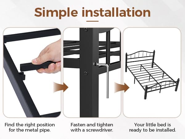 Full Size Bed Frames with Headboard, Noise-Free Design & Underbed Storage Heavy Duty Metal Bed Frames No Box Spring Needed/Tool-Free Assembly