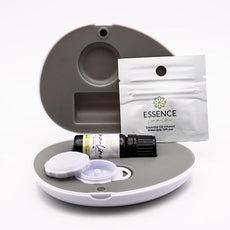 Essence Pearl Travel Case - Wearable Aromatherapy Kit with Nasal Diffuser Rings, Soaking Bay, and 5mL Essential Oil – Portable Wellness Gift Set for On-The-Go Self Care