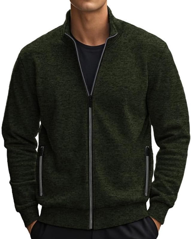 Men's Zipper Cardigan - Warm Casual Sweatshirt Autumn Winter Wear for Vacations Everyday Life