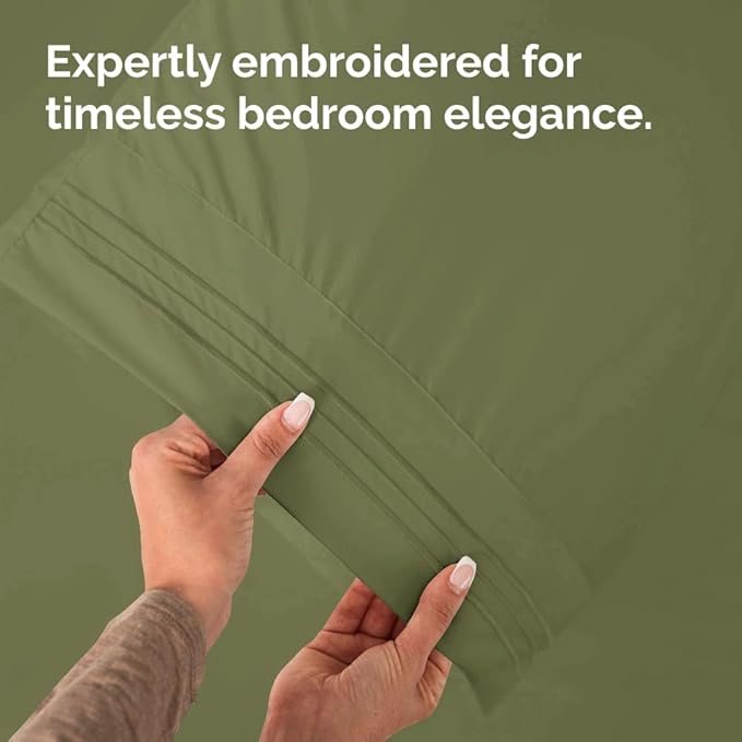 Queen Pillow Cases Set of 6 - Ultra Soft Hotel Quality Pillowcase Covers - Comfy, Cozy & Wrinkle Free - Shrink, Stain & Fade Resistant - Machine Washable Pillow Protectors - 6 Piece Set - Sage Green