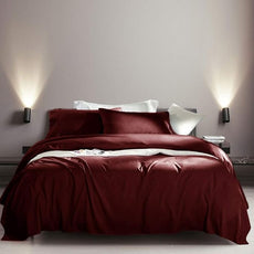 SONORO KATE Bed Sheet Set Super Soft Microfiber 1800 Thread Count Luxury Egyptian Sheets Fit 18-24 Inch Deep Pocket Mattress Wrinkle-4 Piece (Burgundy, Twin)