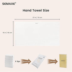 SEMAXE 6-Pack White Hand Towels - Premium 27