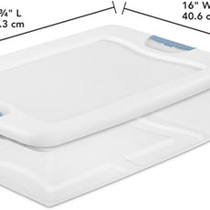 Sterilite 24-Pack Latching Box, Under Bed Storage Bins with Lids, Clear Plastic, 32 Quart - Heavy-Duty Organizing Containers for Closet, Bathroom, and Office