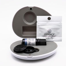 Essence Pearl Travel Case - Wearable Aromatherapy Kit with Nasal Diffuser Rings, Soaking Bay, and 5mL Essential Oil – Portable Wellness Gift Set for On?The?Go Self Care