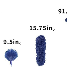 Cobweb Duster with Extension Pole, Washable Cleaning Duster Kit with 2 Duster Heads, Cobweb Duster, Corner Brush, Aluminum Telescoping Pole for Ceiling Fan (Blue)