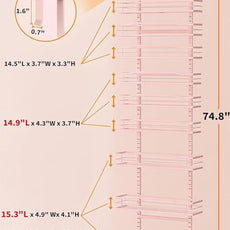 Moforoco Pink 9-Tier Over The Door Pantry Organizer, Pantry Organization and Storage, Black Hanging Basket Wall Spice Rack Seasoning Shelves