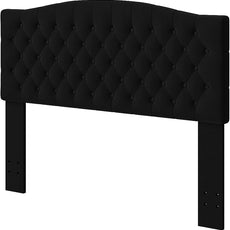 Velvet Upholstered Headboard Queen/Full Size Latest Model Wall Mount, Bed Frame Mount, Featuring High-Density Sponge Padding, Luxury Texture Easy Assembly Comfort and Style-Black