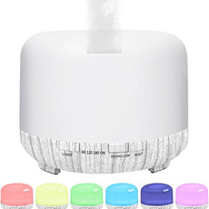 Essential Oil Diffuser 500ml,Aromatherapy Diffuser with 7 LED Lights,Quiet Air Humidifier 4-in-1 with Timer & Auto-Off,Compact Scent Diffuser for Bedroom,Yoga,SPA,Baby Room(Portable Model)
