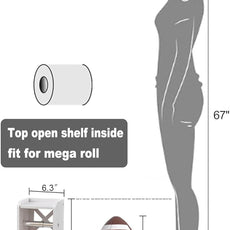 AOJEZOR Toilet Paper Holder Stand: Free Standing PVC Bathroom Cabinet - Small Bathroom Storage for Apartment Dwellers - White