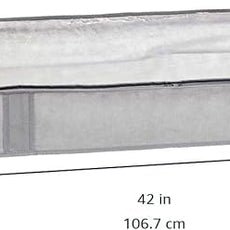 Amazon Basics Under Bed Fabric Zipper Blanket Storage Container Bags with Window and Handles, 2-Pack, 18 x 42 x 6 inches, Gray