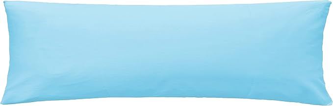 iMaylex Soft 100% Cotton Zipper Pillow Case, Cozy and Lightweight, Easy Care, Light Blue, Body, 20" x 54"