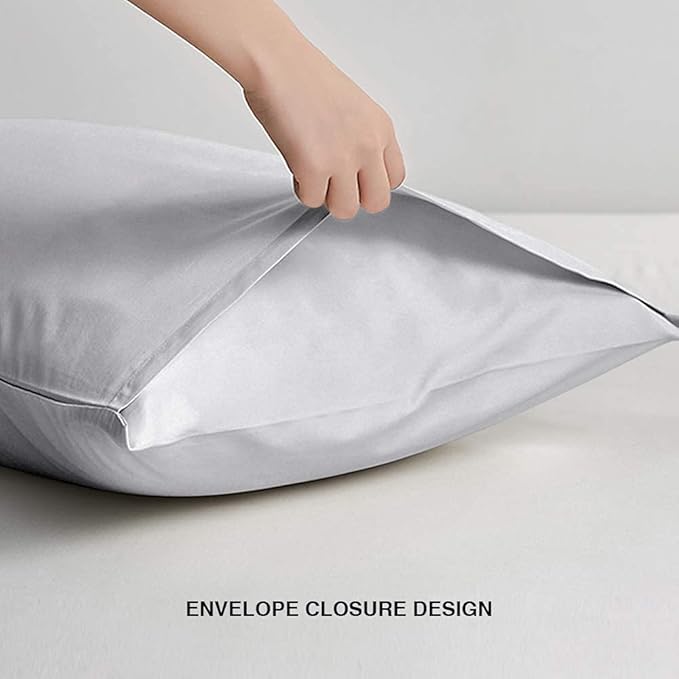 FLXXIE Body Pillow Cover - Super Soft Microfiber 20x54 Body Pillow Case - Envelope Closure, Wrinkle, Stain Resistant Light Grey Body Pillowcase, 20x54, Light Grey