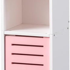 AOJEZOR Toilet Paper Holder Stand: Small Bathroom Storage Cabinet - Jelly Pink - White