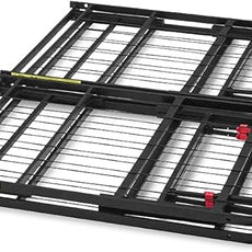 Amazon Basics Bed Frame with Storage, Foldable Metal Platform, Sturdy Steel, No Box Spring Needed, 14-inch High, Tool-Free Setup, Queen Size, Black