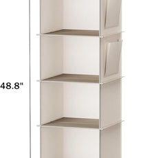 YOUDENOVA Hanging Closet Organizer, 6-Shelf Closet Hanging Storage Shelves, 2 Packs, Beige