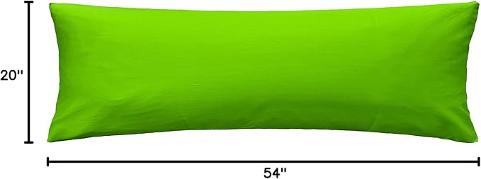 iMaylex Soft 100% Egyptian Cotton Zipper Pillow Case, Cozy and Lightweight Pillowcase, Easy Care, Green, Body, 20" x 54"