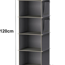 YOUDENOVA Hanging Closet Organizer and Storage, 6-Shelf Closet Hanging Storage Shelves, Grey