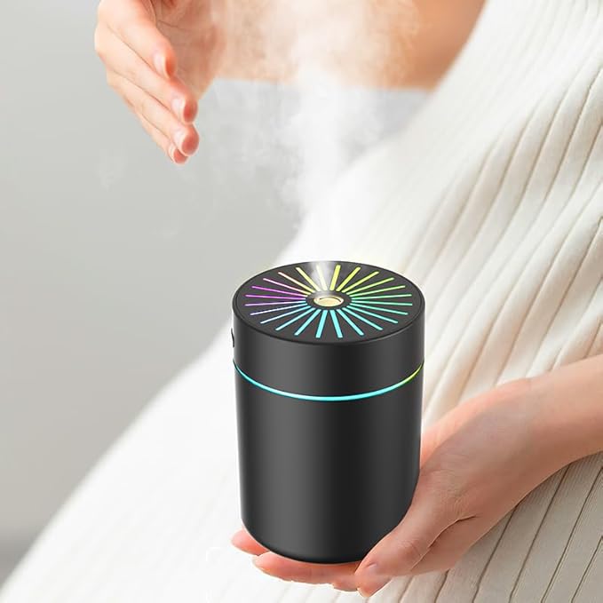 180ml Portable Small Humidifier with Colorful LED Night Light, USB Personal Desktop Humidifier for Car Home Office Travel, Auto Shut-Off, 2 Mist Modes, Super Quiet