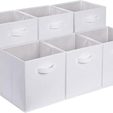 Amazon Basics Cube Organizer Storage Bins Handles, Collapsible Fabric, Pack of 6, 13