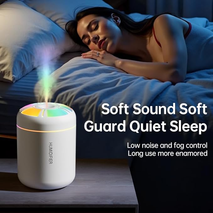 180ml Portable Small Humidifier with Colorful LED Night Light, USB Personal Desktop Humidifier for Car Home Office Travel, Auto Shut-Off, 2 Mist Modes, Super Quiet