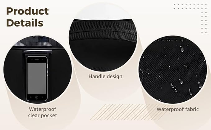 Shower Caddy for Dorm, Portable Hanging Shower Bag with Metal Hook, Oxford Cloth Quick Dry Mesh Organizer for Bathroom Essentials, Phone Pouch, 10.04 x 9.84 x 5.57 in/25.5 cm x 24.99 x 14.15 cm