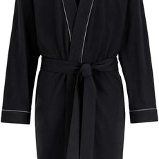 HOLOVE Men's Pure Cotton Bathrobe Lightweight Kimono and Hooded Spa Robes Soft Sleepwear