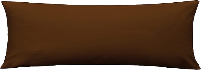 iMaylex Soft 100% Egyptian Cotton Zipper Pillow Case, Cozy and Lightweight Pillowcase, Easy Care, Coffee, Body, 20" x 54"