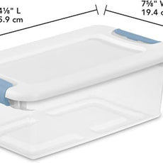 Sterilite 24-Pack Latching Box, Under Bed Storage Bins with Lids, Clear Plastic, 6 Quart - Heavy-Duty Organizing Containers for Closet, Bathroom, and Office
