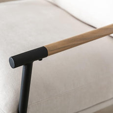 Mid-Century Accent Chair, Soft Armchair Chenille Fabric Lounge Chair with Black Metal Legs, Upholstered Leisure Chair for Living Room Bedroom Reception Room, 1PC, Beige