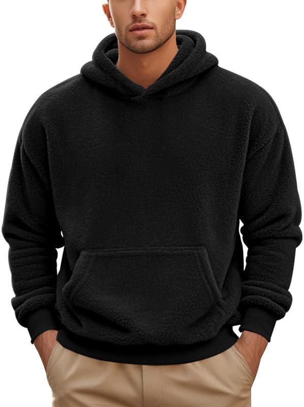 Men's Oversized Winter Soft Casual Sweatshirt with Double Sided Brushed Interior Cozy Gift for Holiday Season