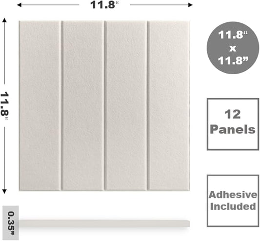 Felt Bulletin Board Tiles | Modern Cork Board Alternative | Large Cork Boards for Walls | Aesthetic Felt Wall Panels for Office & Home Decor | Pinboard & Photo Board (12-Pack) | Beige