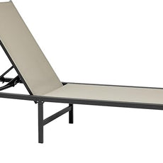 VEVOR Outdoor Chaise Lounge Chair Set of 2, 400 lbs Weight Capacity, Foldable Sun Tanning Chair, 5 Adjustable Positions, Easy Assembly, Aluminum Pool Recliner Lounge Chairs, for Beach Yard Patio