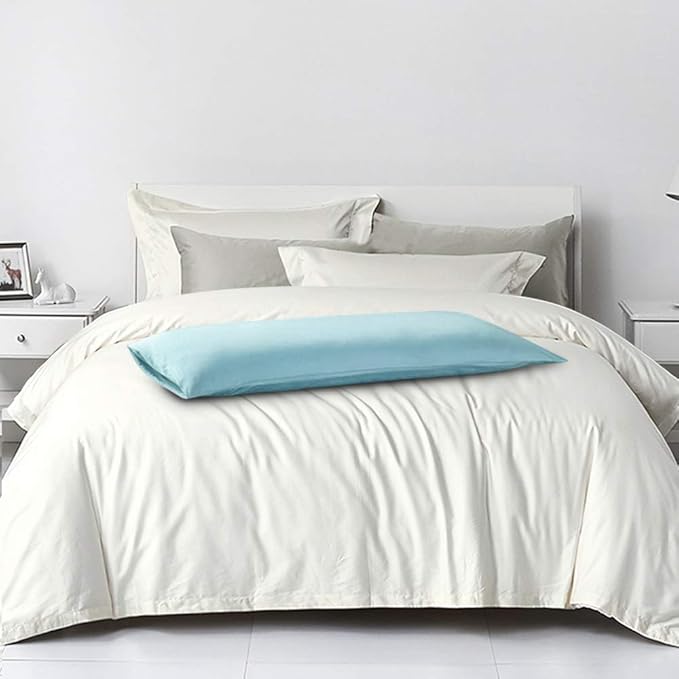 FLXXIE Body Pillow Cover - Super Soft Microfiber 20x54 Body Pillow Case - Envelope Closure, Wrinkle, Stain Resistant Aqua Body Pillow Cover, 20x54, Aqua