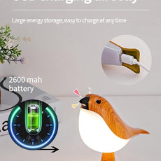 Bird Table Lamp with Remote & Touch Control | 3 Color Temperature & 3-Level Brightness Adjustable Night Light | Rechargeable Cordless Bedside Lamp for Bedroom Office Dorm | Timer & Bird Lover Gifts
