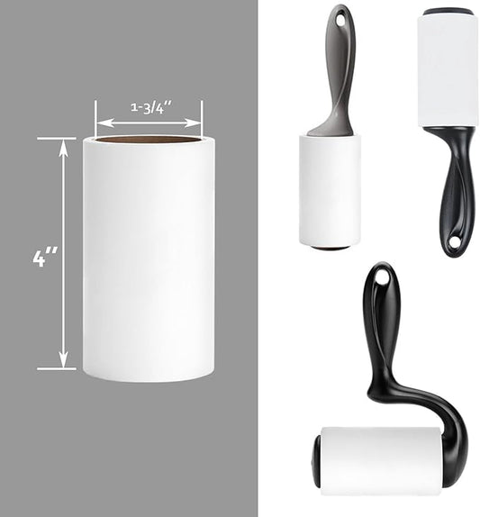 4 inch Lint Roller Refills for Scotch Brite Lint Roller Replacement Refills for Pet Hair Extra Sticky Everyday Clean Lint Remover Refills 6 Pack 60 Sheets per Roll Total 360 Sheets