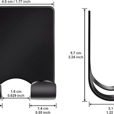 Diesisa Razor Holder for Shower + Adhesive Wall Hooks, Premium 304 Stainless Steel Shower Razor Holder with Heavy Duty Waterproof Sticky Hooks for Hanging Towels, Coat, hat (4+4 Pack) - Black