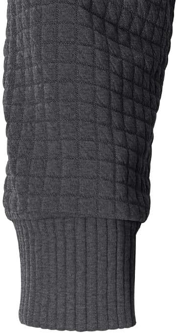 Men's Waffle Sweatshirt - Autumn Winter Hooded Pullover Loose Fit Casual Wear for Vacation Daily Life
