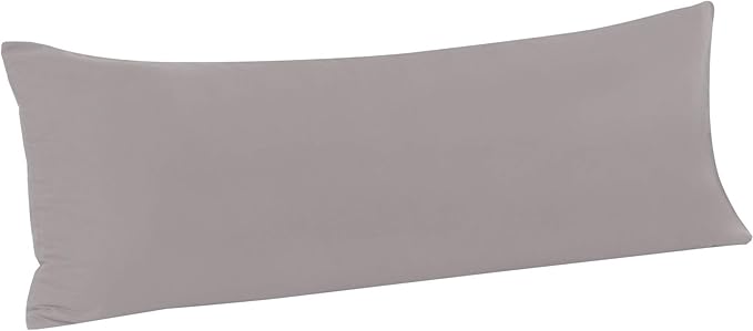 FLXXIE Body Pillow Cover - Super Soft Microfiber 20x54 Body Pillow Case - Envelope Closure, Wrinkle, Stain Resistant Smoky Grey Body Pillowcase, 20x54, Smoky Grey