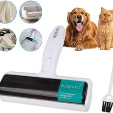 Roller Pet Hair Remover – Original Size Reusable Lint Roller for Cat & Dog Hair on Furniture, Couch, Carpet, Car, Rugs & Bedding – Portable, Eco-Friendly