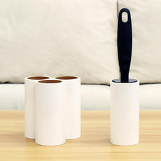 Lint Roller for Clothes Extra Sticky Pet Hair Removal Roller with Refills, Refillable Handle with 4 Sticky Rolls (Black Stick)