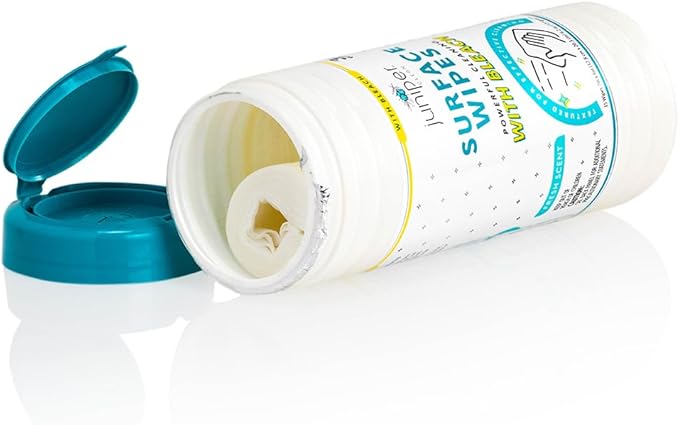 1 Pack Surface Cleaning Wipes with Bleach, All-Purpose Cleaner for Bathroom, Kitchen, Office, 35 Count Canister, 7.5" x 7" Sheet, Fresh Scent, Lint Free & Durable