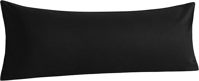 NTBAY Cotton Body Pillowcase - Envelope Closure 20x54 Pillowcase, Breathable and Soft Bed Pillow Case, Black