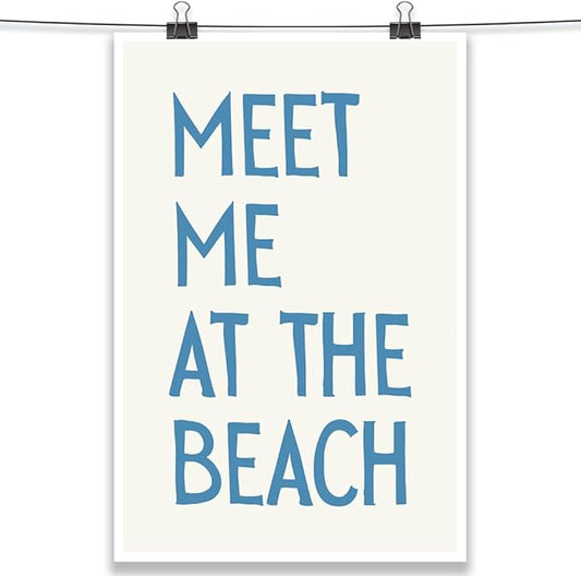 Trendy Meet Me At The Beach Posters Blue Coastal Cowgirl Wall Art Funky Summer Room Decor Vintage Beachy Canvas Prints Ocean Theme Aesthetic for Bathroom Dorm Apartment Bedroom 12x16in Unframed