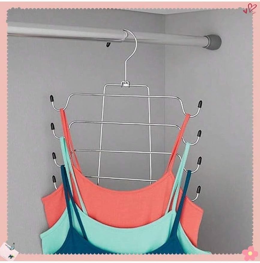 Space Saving Metal Folding Vest Bra Hanger, Heavy Duty Adult Closet Organizer, Multi-Tier Design